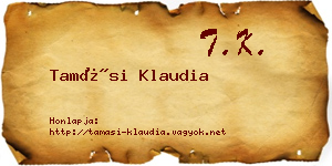 Tamási Klaudia névjegykártya