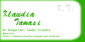 klaudia tamasi business card